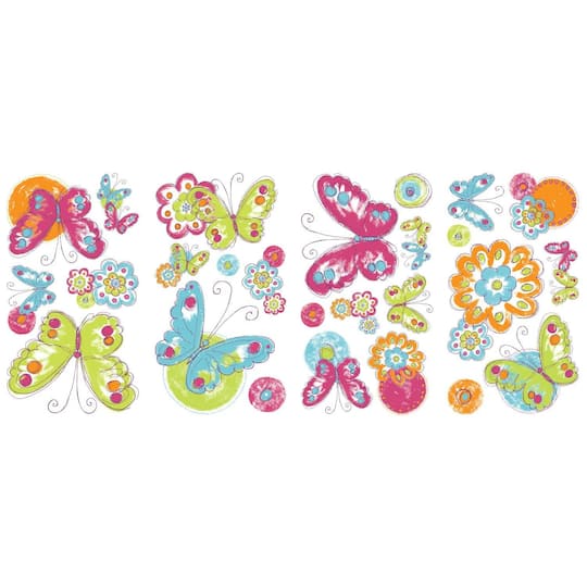 RoomMates Brushwork Butterfly Peel & Stick Wall Decals